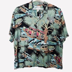 Vintage Diamond Head Sportswear Hawaiian Shirt 4XL Woody Wagon Print 100% Rayon